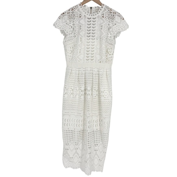 Ted Baker London Emelia Lace Eyelet Tulip Dress Women’s Size 2 in White - EUC! - Picture 3 of 16